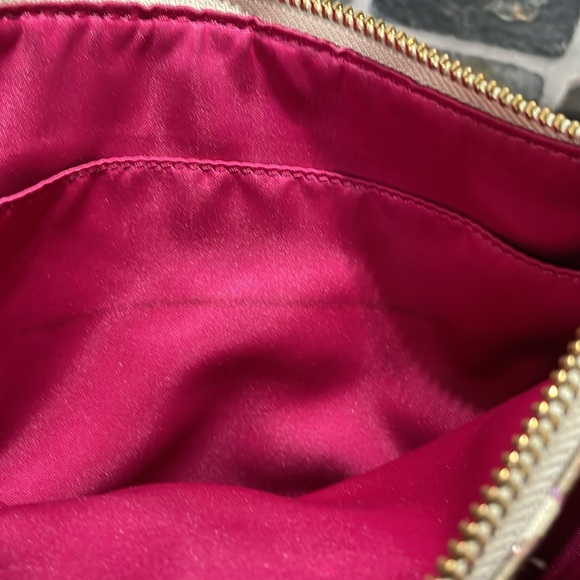 EUC Vintage Coach Poppy Daisy Outline Metallic Crossbody tan and pink - Picture 12 of 16